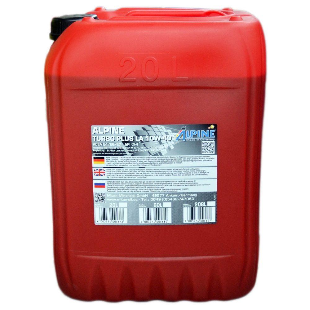 Олива моторна синтетична ALPINE 10W-40 Turbo Plus LA